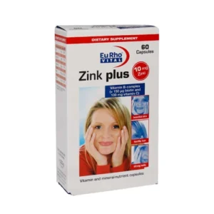کپسول زینک پلاس 10 میلی گرم یوروویتال بسته 60 عددی