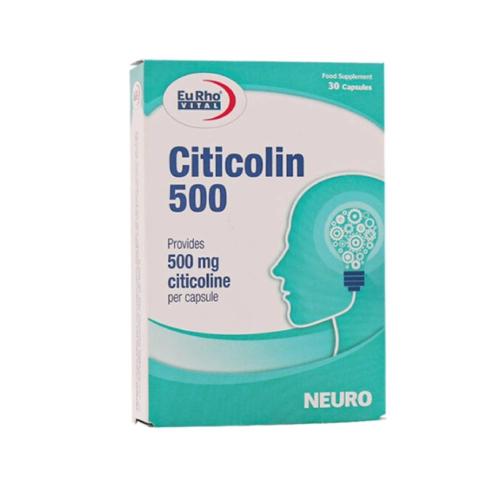 Citicoline_500_Eurovital کپسول سیتی کولین یوروویتال 500 میلی گرم بسته 30 عددی