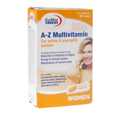 a_z_multivitamin_50_eurhovital قرص az مولتی ویتامین بالای 50 سال بانوان یوروویتال