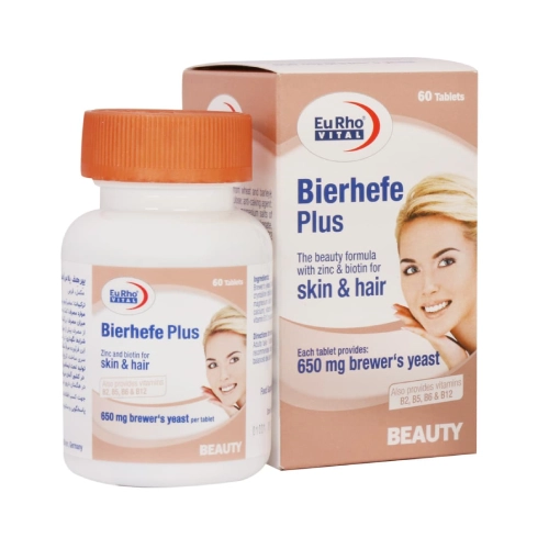 bierhefe-plus-eurhovital1 قرص بیرهف پلاس مخمر آبجو یوروویتال بسته 60 عددی