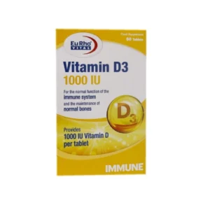 قرص ویتامین d3 1000 واحد یوروویتال بسته 60 عددی
