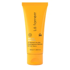 کرم ضد آفتاب و ضد لک اس پی اف 30 بدون رنگ پوست نرمال و خشک لافارر