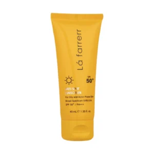 کرم ضدآفتاب و ضد لک بی رنگ لافارر مدل spf 50 مناسب پوست های چرب و مستعد آکنه حجم 40 میلی لیتر