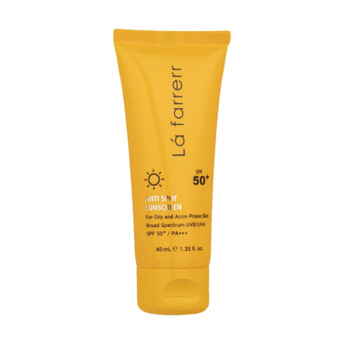 lafarrerr_anti_spot_sunscreen_acne_prone_skin_cream کرم ضدآفتاب و ضد لک بی رنگ لافارر مدل spf 50 مناسب پوست های چرب و مستعد آکنه حجم 40 میلی لیتر