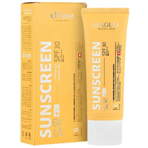 seagullـspfـ30ـtintedـoilـfreeـsunscreenـcream کرم ضدآفتاب رنگی فاقد چربی spf30 سی گل