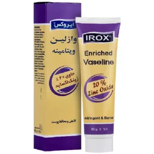 وازلین ویتامینه حاوی زینک اکساید ۲۰٪ ایروکس ۸۰ گرم