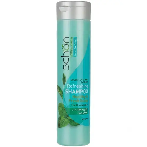 schonـrefreshingـshampooـwithـgreenـteaـmintـextract شامپو چای سبز و نعنا شون